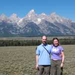 Robert en ik voor de Teton bergketen