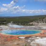 De beroemdste hete bron van Yellowstone: Grand prismatic spring, de kleuren zijn in het echt nog feller!