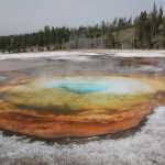 chromatic pool in the upper geyser basin.